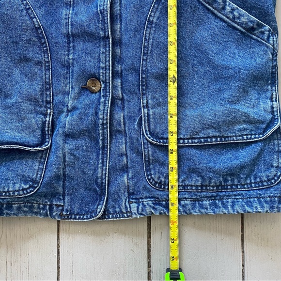 Vintage Dunbrooke Flannel Lined Denim Chore Barn Hunting Coat Corduroy Cotton - Picture 13 of 13